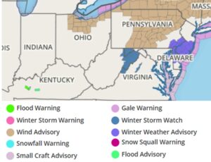 Winter Storm Watches and Winter Weather Advisories have been issued by the National Weather Service for this next storm. Image: weatherboy.com