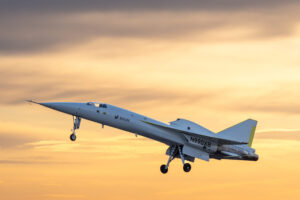 The XB-1 had its first successful flight today, paving the way for Boom to continue to develop its commercial supersonic aircraft. Image: Boom Supersonic