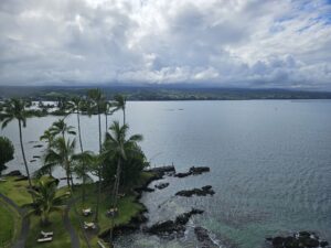 The view of Hilo, Hawaii today (May 9, 2024) shows the calm before a significant storm arrives over the next several days. Image: Weatherboy