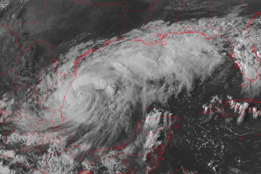 Current satellite view of the Gulf of Mexico shows the swirling clouds of Francine, a developing tropical cyclone there that should hit Louisiana as a hurricane this week.  Image: NOAA