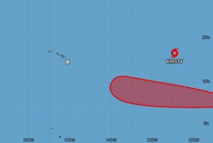 While Kristy is forecast to dissipate this weekend, a new area south of it could develop into a tropical cyclone and bring some kind of impacts to Hawaii in early November. Image: NHC