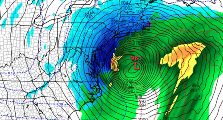 Random graphics like this model output from an older run show a dramatic blizzard unfolding along the east coast; but for snow lovers that fantasize such a scenario for Thanksgiving, meteorologists and the computer models they use agree it's nothing more than fantasy for now. Image: tropicaltidbits.com