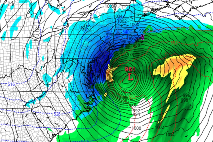 Random graphics like this model output from an older run show a dramatic blizzard unfolding along the east coast; but for snow lovers that fantasize such a scenario for Thanksgiving, meteorologists and the computer models they use agree it's nothing more than fantasy for now. Image: tropicaltidbits.com