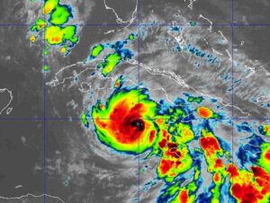 Latest GOES-East Weather Satellite view of Hurricane Rafael. Image: NOAA