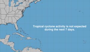 The latest Tropical Outlook from the National Hurricane Season shows no more tropical cyclones are expected this season in the Atlantic Hurricane Basin. Image: NHC