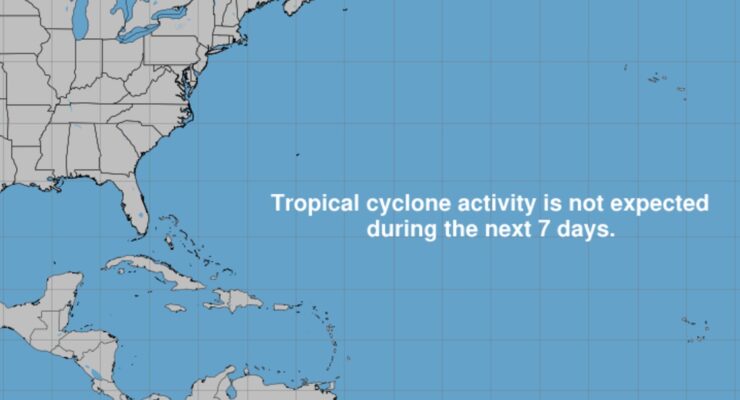 The latest Tropical Outlook from the National Hurricane Season shows no more tropical cyclones are expected this season in the Atlantic Hurricane Basin. Image: NHC