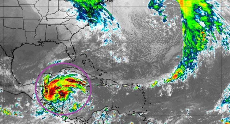 Latest view of Sara as it moves into Central America. Image: NOAA