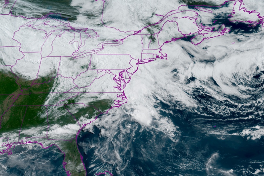 Latest satellite view of the northeastern U.S. from GOES-East. Image: NOAA