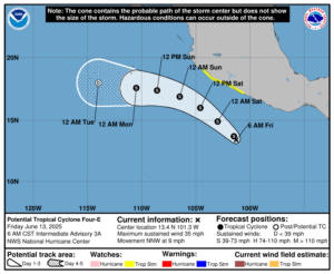 Latest forecast track from the National Hurricane Center. Image: NHC