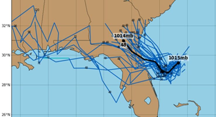 Computer forecast models bring the disturbance to the Gulf of America in the coming days. Image: tropicaltidbits.com