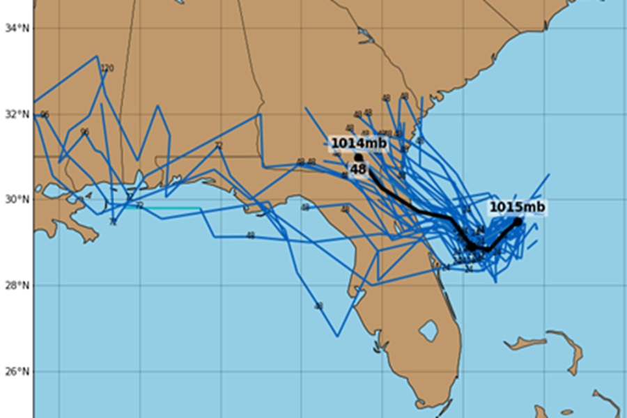 Computer forecast models bring the disturbance to the Gulf of America in the coming days. Image: tropicaltidbits.com