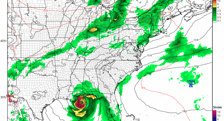 The ICON is one of a few different computer forecast model suggesting a tropical cyclone will take shape in the Guld of America later this week. Image: tropicaltidbits.com