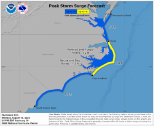 Current storm surge forecast. Image: NHC