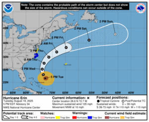 Current forecast track. Image: NHC