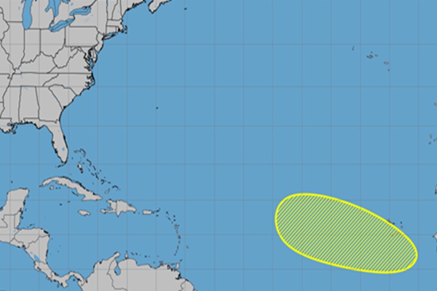 The National Hurricane Center will continue to monitor the area in yellow for signs of possible tropical cyclone development over the next 7 days. Image: NHC