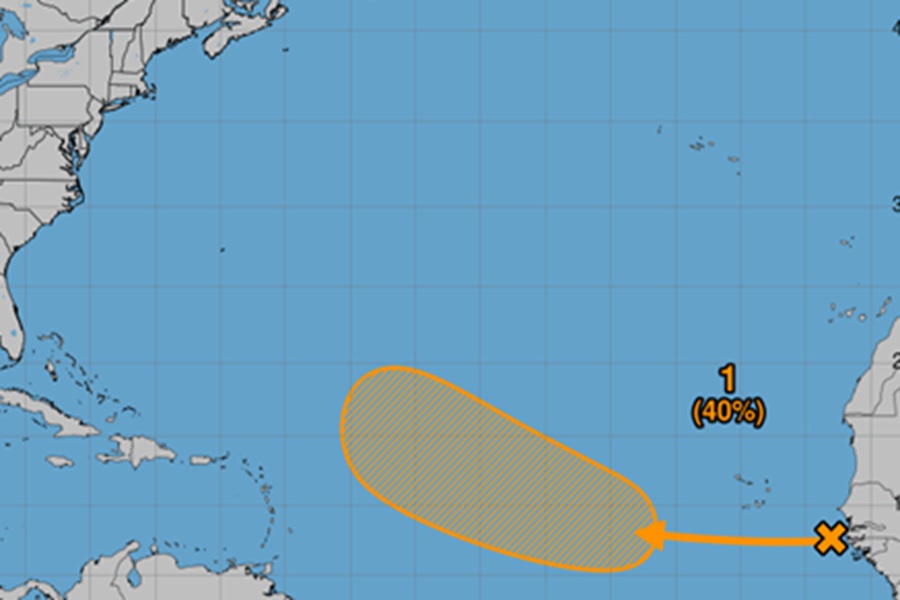 The area in orange could be home to a tropical cyclone in the next 7 days. Image: NHC