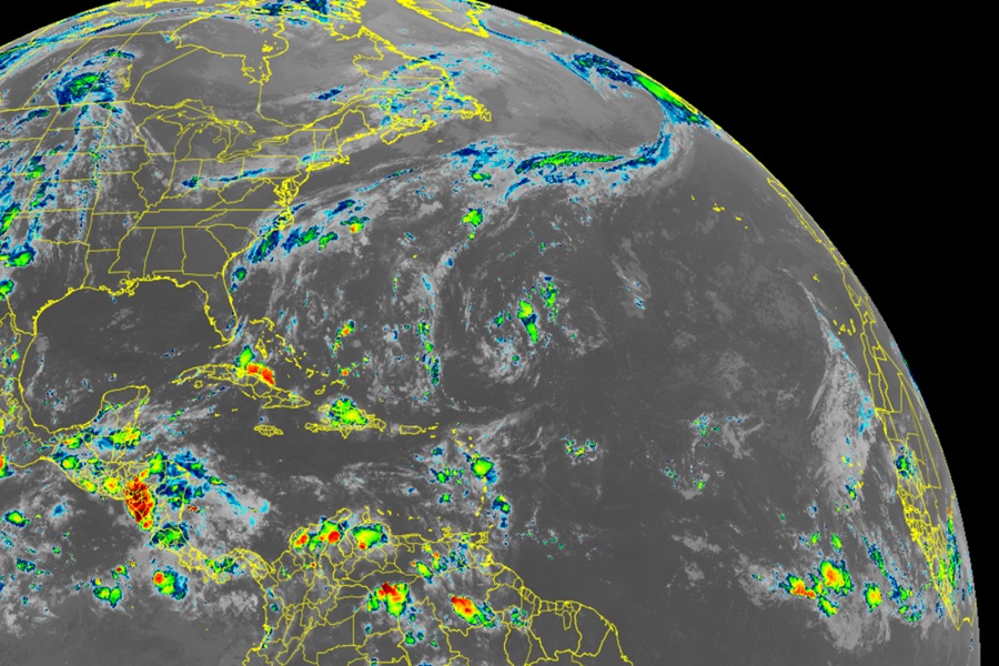 An area in the central Atlantic has a chance of developing the season's next tropical cyclone over the next 7 days. Image: NOAA
