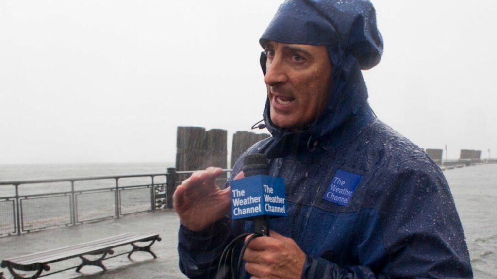 Jim Cantore is a meteorologist on the cable network "The Weather Channel".  Image: The Weather Channel / Allen Media Group