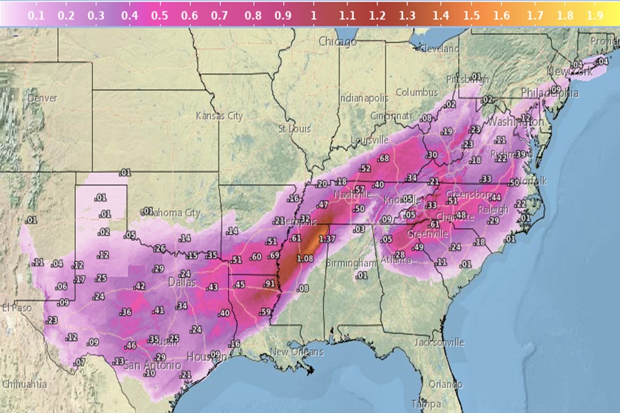 Catastrophic Ice Storm to Glaze Texas to New Jersey In Ice; Thick Ice Likely in South