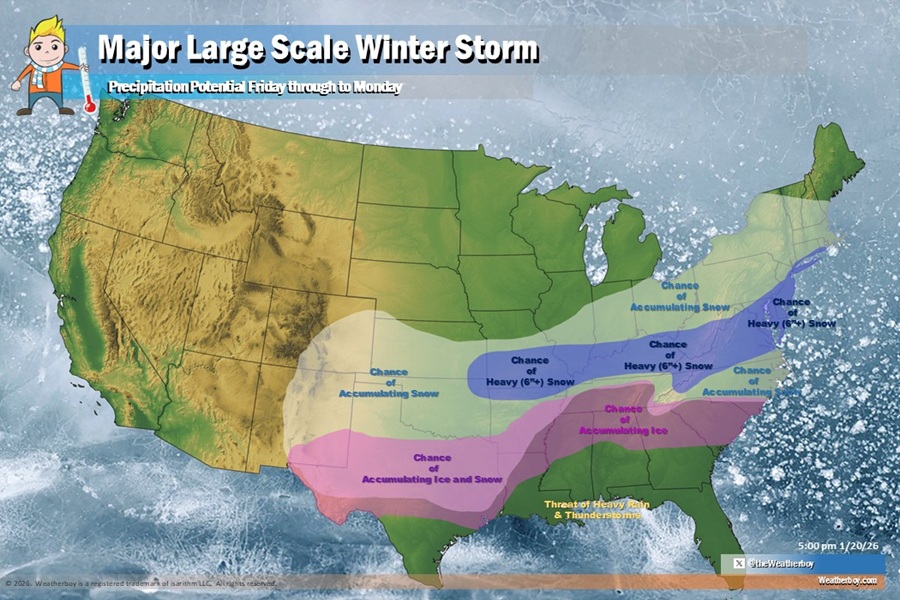Significant, Multi-Day, Large-Scale Winter Storm Developing