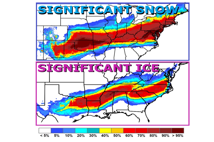 Significant Snow & Ice Likely to Impact Large Part of U.S. This Weekend