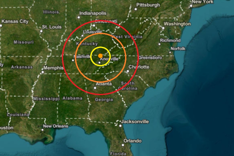 Tennessee Latest State in the East to Experience an Earthquake Today