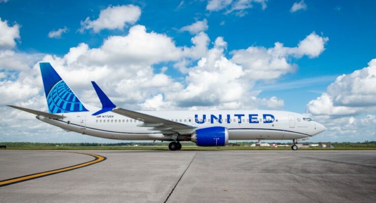 File photograph of a United Airlines 737-800; this aircraft type was involved in an incident with a drone early today. Image: United Airlines