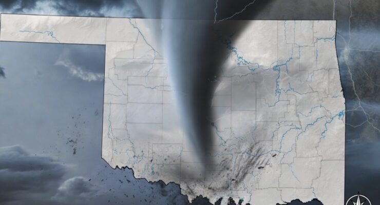 Oklahoma is on track to tie its record of zero tornadoes for the month of May. Image: Grok