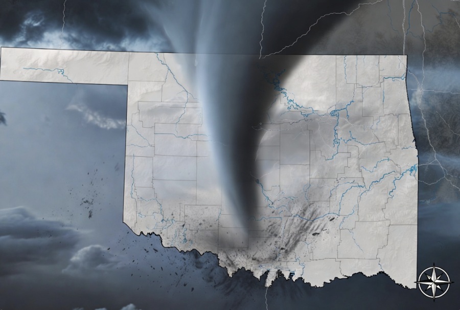 Oklahoma is on track to tie its record of zero tornadoes for the month of May. Image: Grok