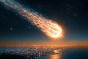 A bolide is responsible for the explosion heard, felt, and seen over the northeast. Image: Grok / AI