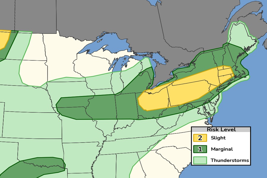 Severe Weather Likely on Saturday in Northeast