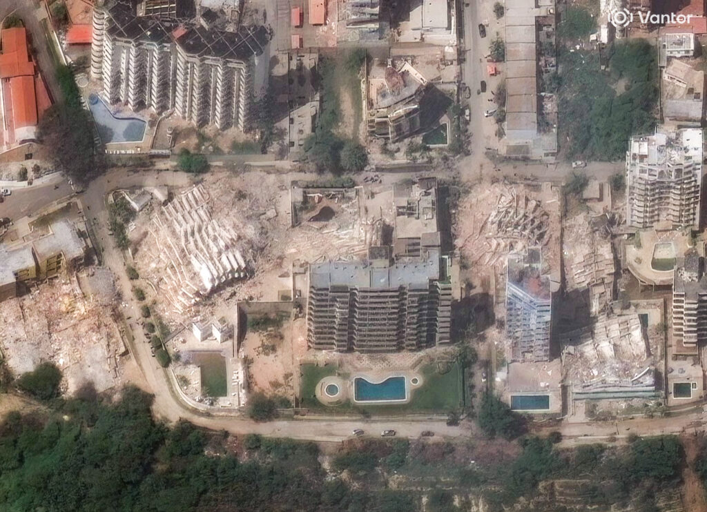 Satellite imaging company Vantor has released high-resolution photography like this of the damage created by the twin earthquakes that struck Venezuela earlier this week. Image: Vantor