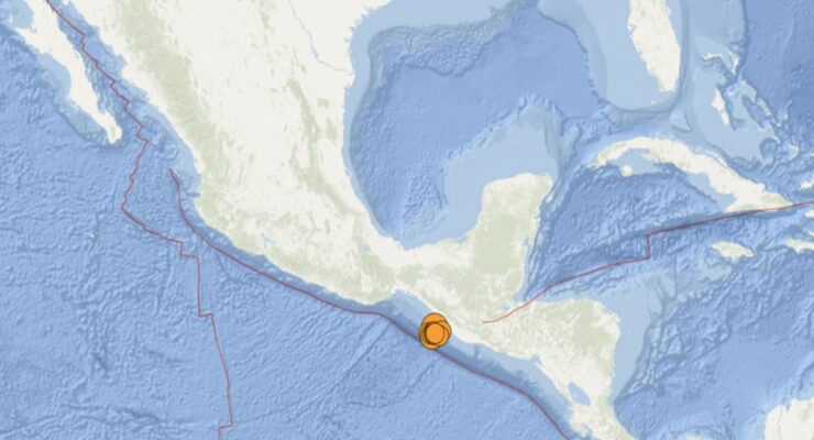 The epicenter of the last 16 earthquakes is indicated by the orange dots on this map. Image: USGS