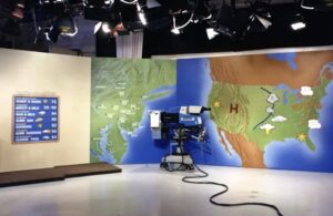 When Tynan first joined 6ABC, they were using this very analog magnetic weather set for weather broadcasts. Image: WPVI-TV
