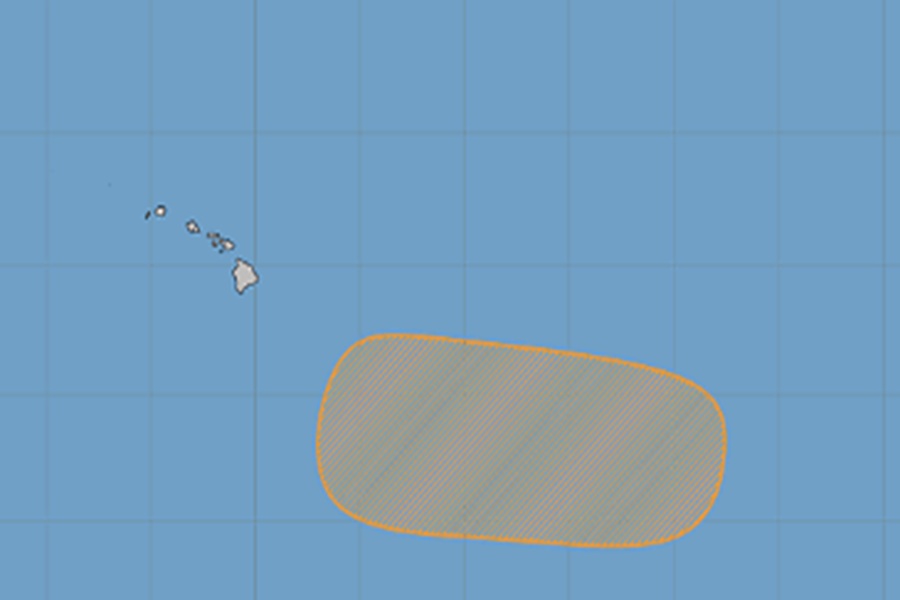 The area in orange is being monitored for potential tropical cyclone development. Image: CPHC / NHC