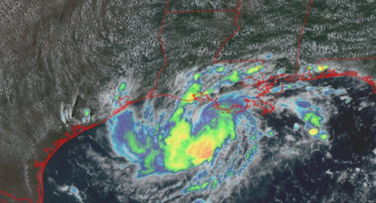 Current satellite view of the new system taking shape in the Gulf of America. Image: NOAA