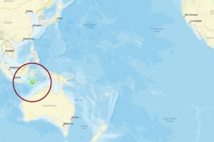 The earthquake struck at the star on this map. Image: USGS