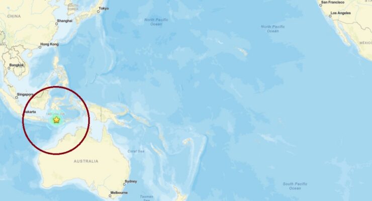 The earthquake struck at the star on this map. Image: USGS