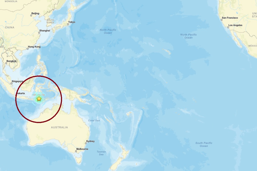 The earthquake struck at the star on this map. Image: USGS