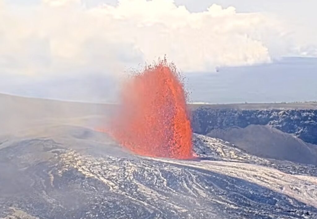 Current view of the eruption at Kilauea on the Big Island of Hawaii. Image: USGS