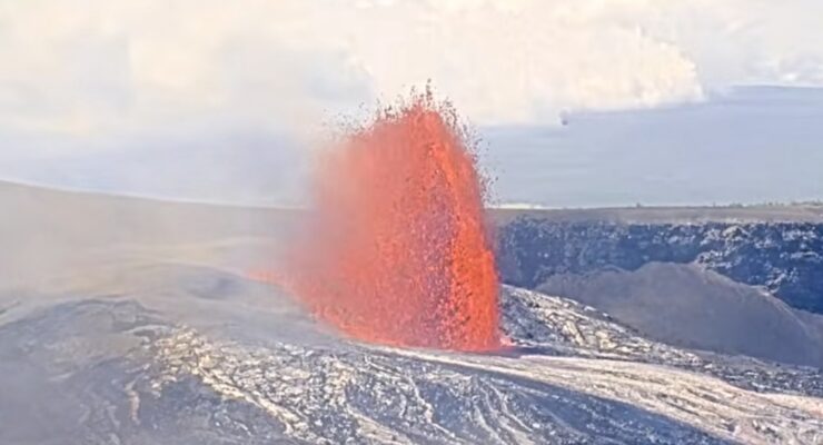 Current view of the eruption at Kilauea on the Big Island of Hawaii. Image: USGS