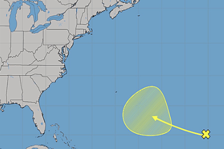 The area in yellow is being tracked for possible tropical cyclone development. Image: NHC
