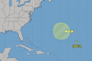 The area in yellow is being monitored for possible tropical cyclone development. Image: NHC