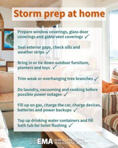 State officials are providing tips to people in Hawaii to prepare for future storm threats. Image: HI-EMA