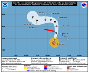 Latest forecast map and warnings. Image: NHC
