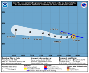 Forecast track for Nolo. Image: NHC